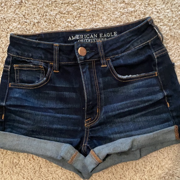 Hi-Rise Shortie Jean shorts - Picture 3 of 5